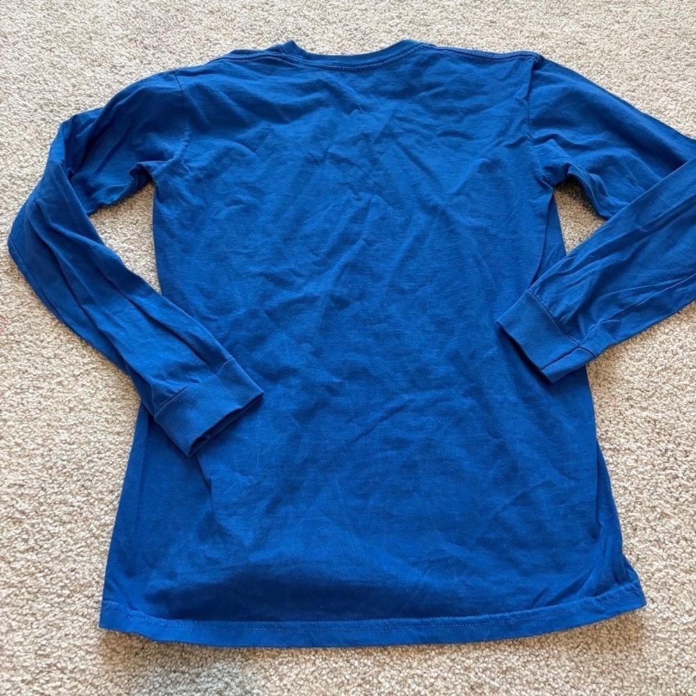 Stussy‎ Solid Long Sleeve Tshirt Mens S Blue Crewneck Plain Streetwear Blank - Picture 5 of 5